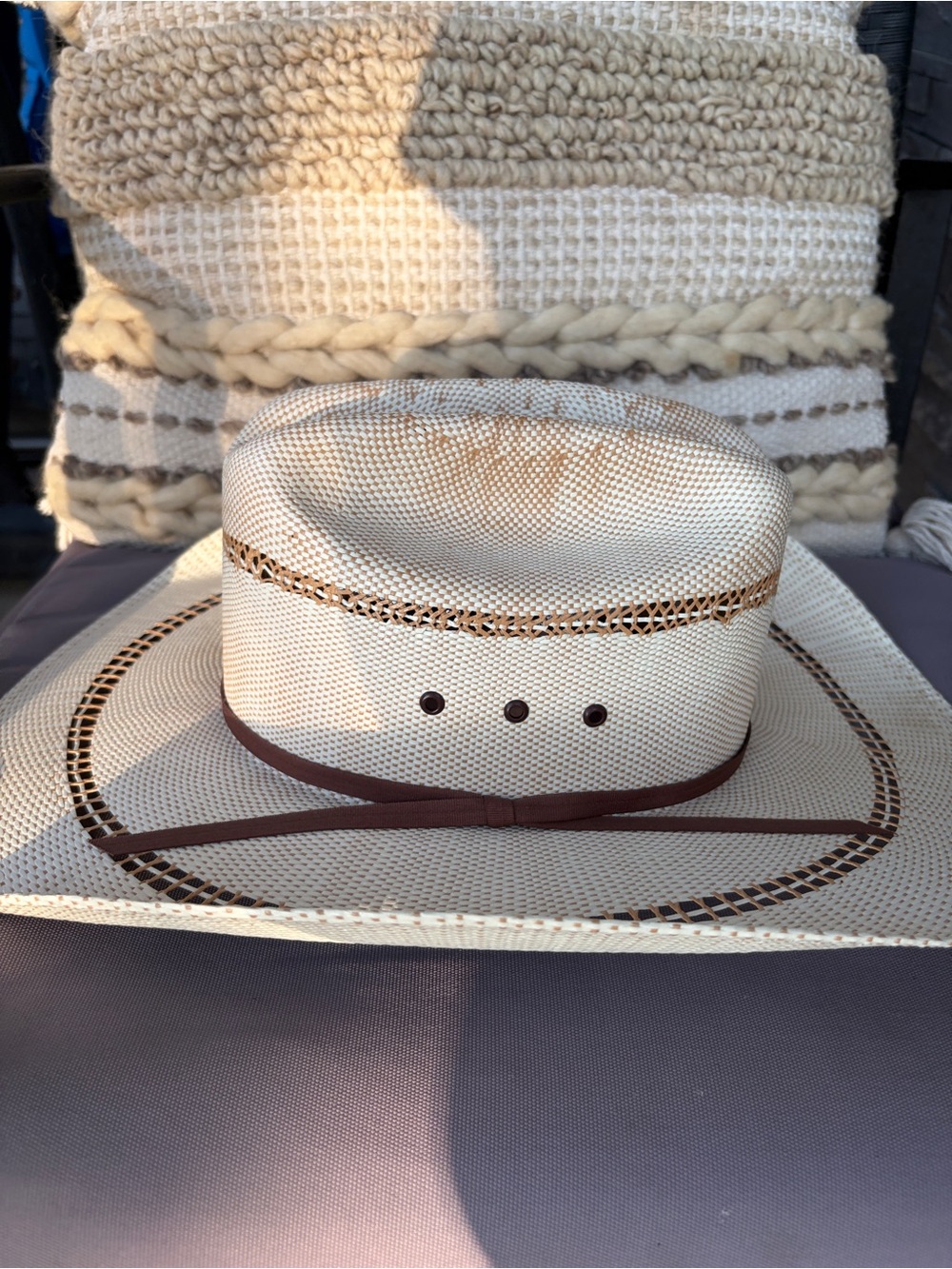 Kid's Ariat Beige Cowboy Straw Hat